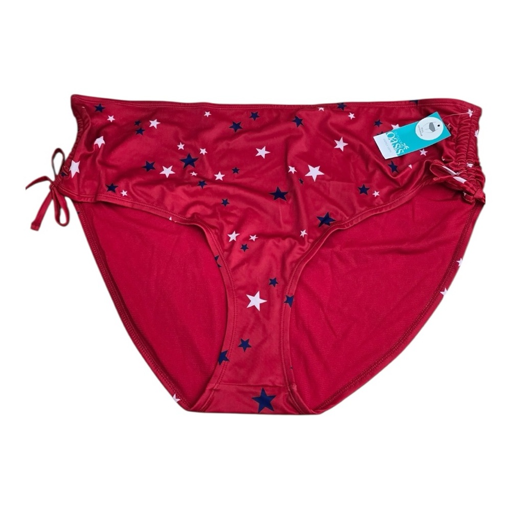 Oasis Red Star-Patterned Bikini Bottom 2x